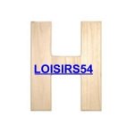 Lettre bois 1,85 cm H lot de 5 pieces